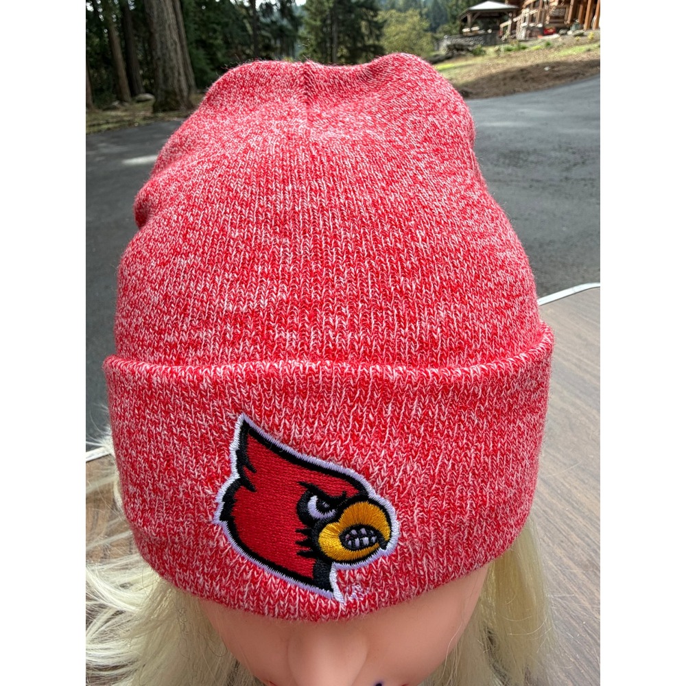 Louisville Cardinals Legacy Knit Cuffed Beanie Hat Scarlet Marled Adult OS NWT